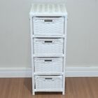 Gaveteiro 4 Gavetas Fibra Sintética 30x30x80 Branco