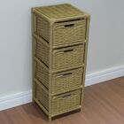 Gaveteiro 4 Gavetas Fibra Sintética 30x30x80 Canela