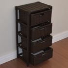 Gaveteiro 4 Gavetas Fibra Sintética 38x28x75 Argila Marrom Es