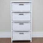 Gaveteiro 4 Gavetas Fibra Sintética 38x28x75 Branco