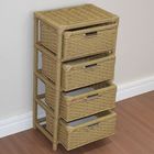 Gaveteiro 4 Gavetas Fibra Sintética 38x28x75 Canela