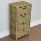 Gaveteiro 4 Gavetas Fibra Sintética 38x28x75 Canela