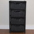 Gaveteiro 4 Gavetas Fibra Sintética 38x28x75 Preto