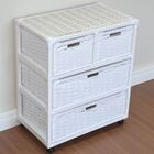 Gaveteiro 4 Gavetas Fibra Sintética C/rodízios 55x33x65 Branco