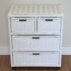 Gaveteiro 4 Gavetas Fibra Sintética C/rodízios 55x33x65 Branco