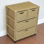 Gaveteiro 4 Gavetas Fibra Sintética C/rodízios 55x33x65 Canela