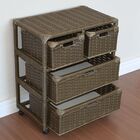 Gaveteiro 4 Gavetas Fibra Sintética C/rodízios 55x33x65 Capuc