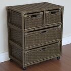 Gaveteiro 4 Gavetas Fibra Sintética C/rodízios 55x33x65 Capuc