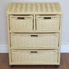 Gaveteiro 4 Gavetas Fibra Sintética C/rodízios 55x33x65 Palha