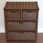 Gaveteiro 4 Gavetas Fibra Sintética C/rodízios 55x33x65 Palha