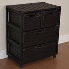 Gaveteiro 4 Gavetas Fibra Sintética C/rodízios 55x33x65 Preto