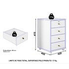 Gaveteiro 4 Gavetas Intelectual Plus Amadeirado/off White