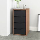 Gaveteiro 4 Gavetas Mdp Brv Móveis Castanho/preto