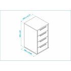 Gaveteiro 4 Gavetas Mdp Brv Móveis Castanho/preto