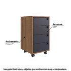 Gaveteiro 4 Gavetas Office  Grafite/mel