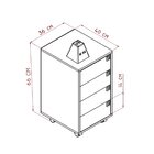 Gaveteiro 4 Gavetas Office  Grafite/mel