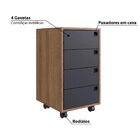 Gaveteiro 4 Gavetas Office  Grafite/mel