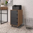 Gaveteiro 4 Gavetas Office  Grafite/mel