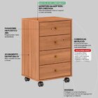 Gaveteiro 4 Gavetas Office Presence - Demóbile