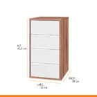 Gaveteiro 4 Gavetas Organizador Para Escritório 63 X 35 Cm Md