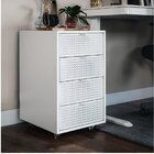 Gaveteiro 4 Gavetas Padrão Triangulos Com Rodízios Branco