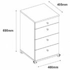 Gaveteiro 4 Gavetas Pegue Leve Casa D