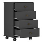 Gaveteiro 4 Gavetas Presence  Amêndola/grafito