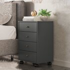 Gaveteiro 4 Gavetas Presence  Amêndola/grafito