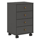 Gaveteiro 4 Gavetas Presence  Amêndola/grafito