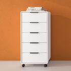 Gaveteiro 5 Gavetas Com Rodízios Politorno Alhena Branco