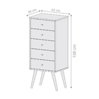 Gaveteiro 5 Gavetas Fernanda Pérola