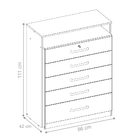 Gaveteiro 5 Gavetas Harry Nogal/vanilla