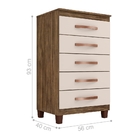 Gaveteiro 5 Gavetas Mansell Teka/champagne