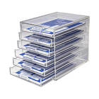 Gaveteiro Acrílico Organizador 6 Gavetas Para Papéis Tamanho