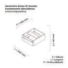 Gaveteiro Aéreo 01 Gaveta Corporativa Preto