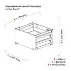 Gaveteiro Aéreo 2 Gavetas Aretto Branco/lilás