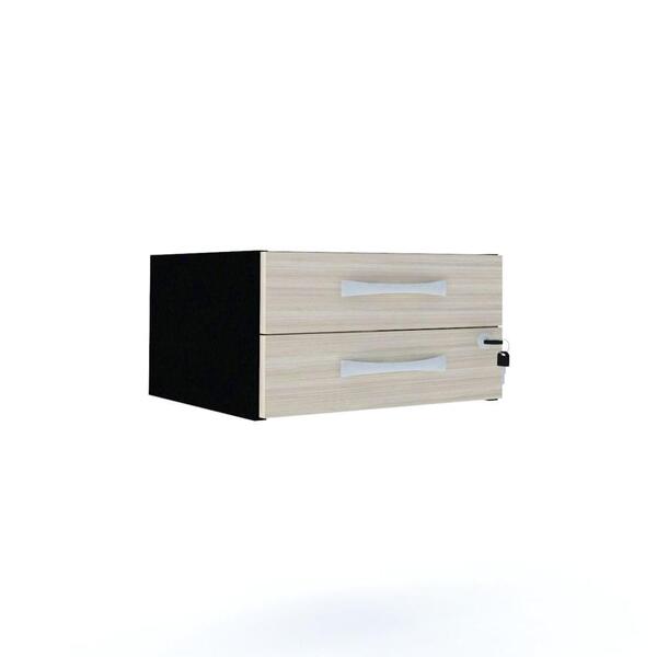 Gaveteiro Aéreo 2 Gavetas Com Chave Pe40 Em Mdp Cor Nogueira