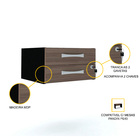 Gaveteiro Aéreo 2 Gavetas Pandin Pe40 - Walnut