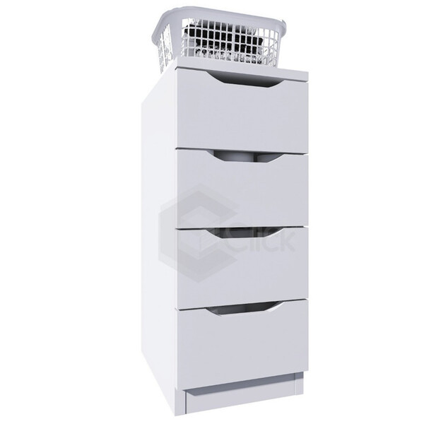 Gaveteiro Ajl 4 Gavetas Organizador Branco P/ Lavanderia