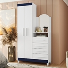 Gaveteiro Anita Branco Titanium Rosa Azul Com Nicho