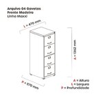 Gaveteiro Arquivo 4 Gavetas Maxxi  Preto