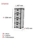 Gaveteiro Arquivo 4 Gavetas Of04p25  Cinza