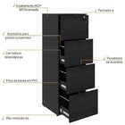 Gaveteiro Arquivo 4 Gavetas Para Pastas Suspensas Kuaq40 Kuad