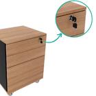 Gaveteiro Arquivo Com Chave E Rodízio Me4148 Amêndoa/preto Te