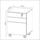 Gaveteiro Arquivo Com Chave E Rodízio Preto