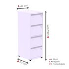 Gaveteiro Arquivo De Aço 4 Gavetas 136,2cm X 57cm X 47cm Lilás