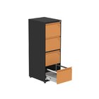 Gaveteiro Arquivo De Aço 4 Gavetas 136,2x47x57 Cm Preto/laran