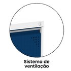 Gaveteiro Arquivo De Aço 4 Gavetas 136,2x47x67 Cm Branco/azul