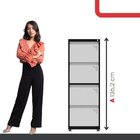 Gaveteiro Arquivo De Aço 4 Gavetas 136,2x47x67 Cm Preto/cinza
