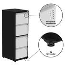 Gaveteiro Arquivo De Aço 4 Gavetas 136,2x47x67 Cm Preto/cinza